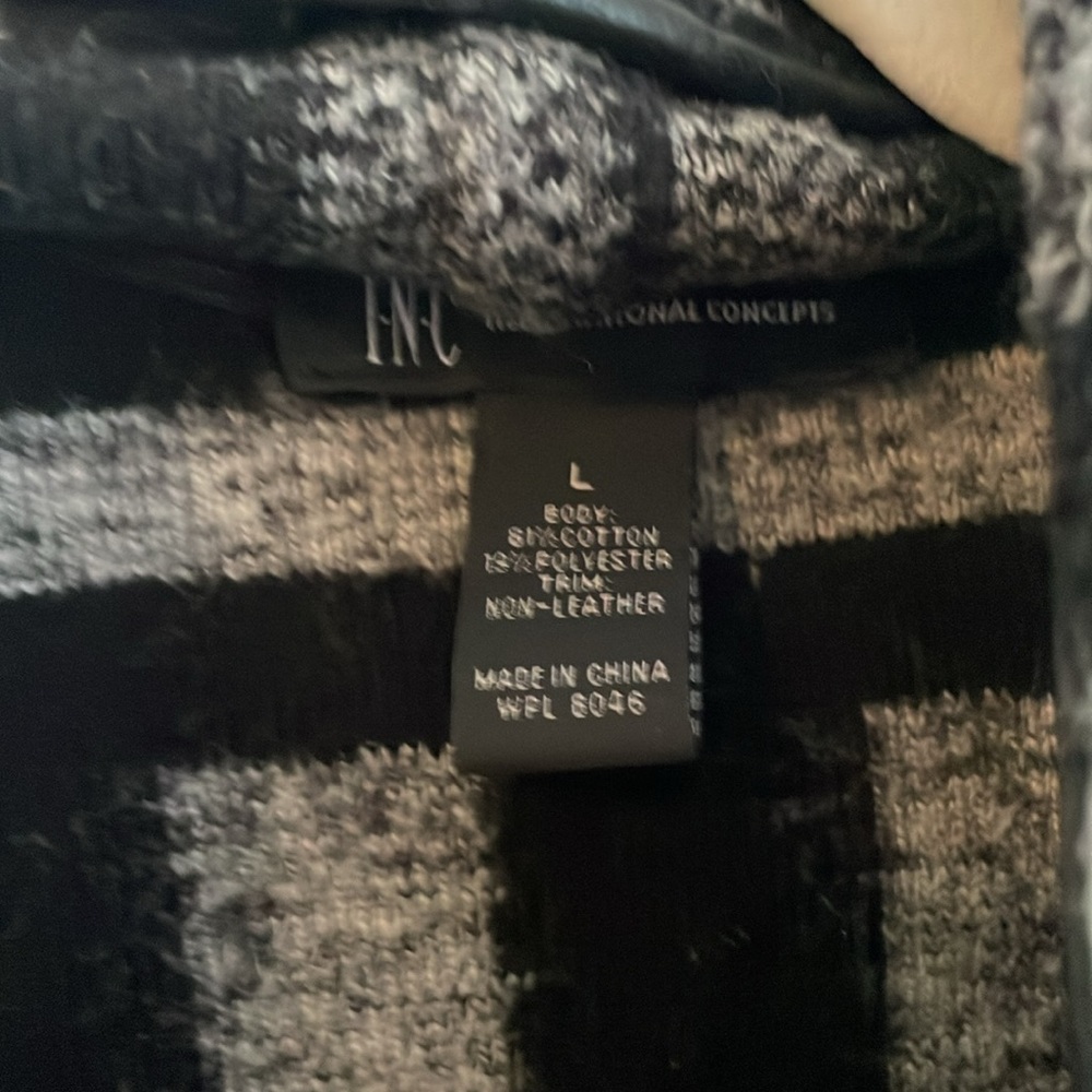 Inc fleece vegan leather blazer size L - Picture 2 of 3